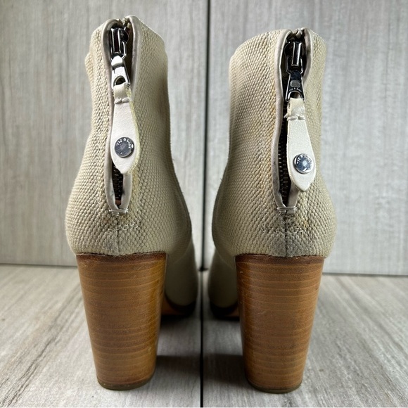 Rag & Bone Classic Newbury Canvas Cream Ankle Boot Heels Women’s Size 9 EUR 39 - Picture 7 of 10